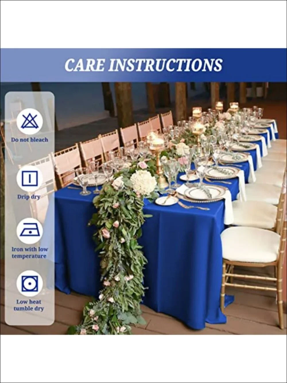 10 Pack Polyester Tablecloths 60x102 Inch for 6ft Rectangle Tables Washable